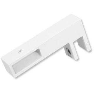 Держатель стекла FDC-35 сквозной 30х10 горизонтальный, нержавейка/белый