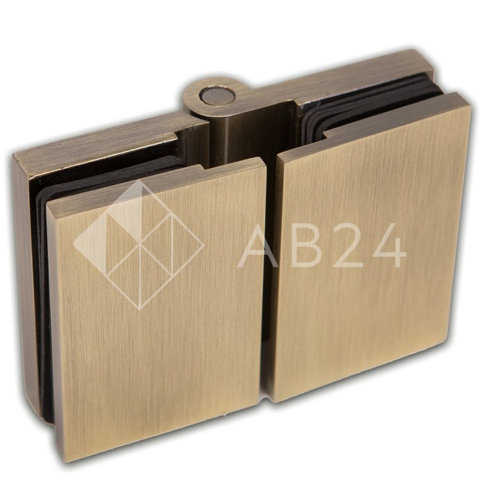 Петля Майя FDP-171 стекло-стекло 180°, латунь/бронза