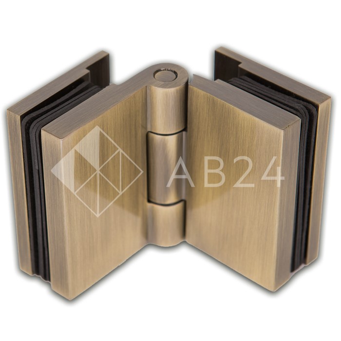 Петля Майя FDP-171 стекло-стекло 180°, латунь/бронза