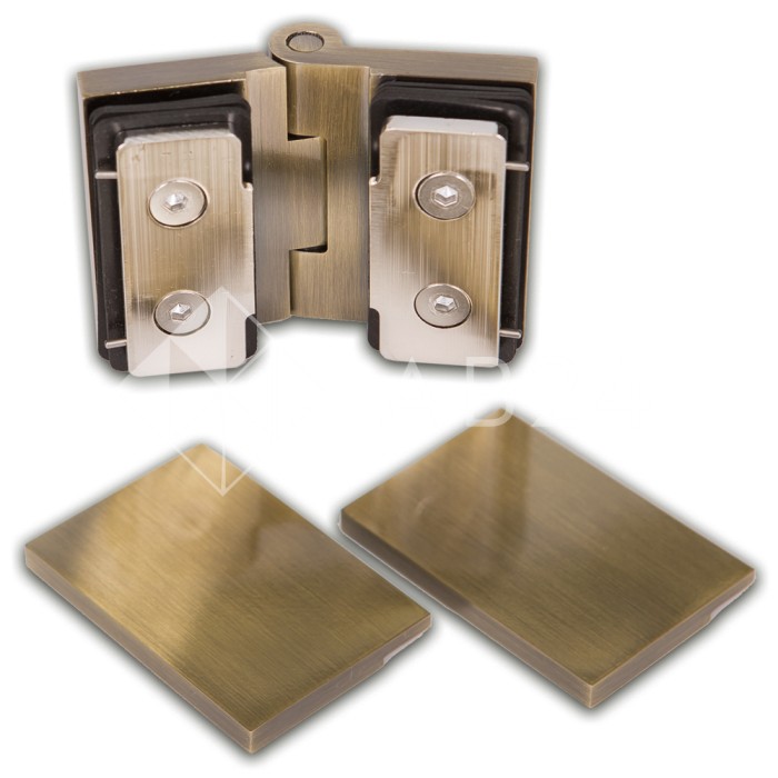 Петля Майя FDP-171 стекло-стекло 180°, латунь/бронза