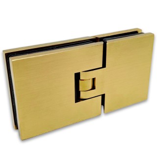 Петля Аврора FDP-181 стекло-стекло 180° с крышками, латунь/брашированное золото