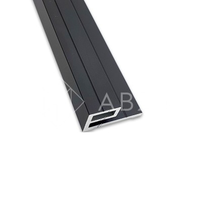 Профиль FDPA-56.25 для крепления уплотнителя к стене 8 мм, 2,5 м, алюминий/черный