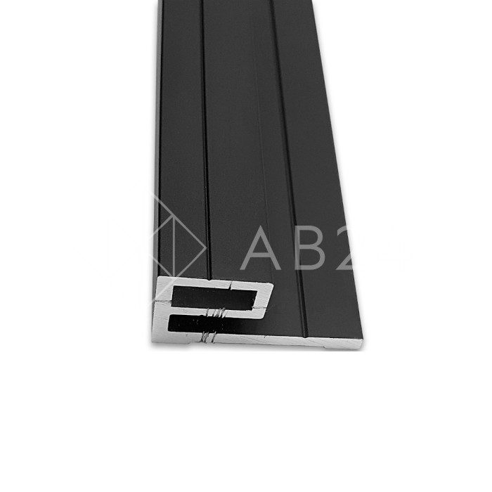 Профиль FDPA-56.25 для крепления уплотнителя к стене 8 мм, 2,5 м, алюминий/черный