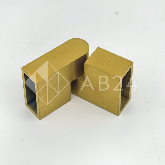 FDC-37 SUS304/BTP: Соединитель трубы 30х10 вертикальный 90°-180°, нержавейка/брашированное золото