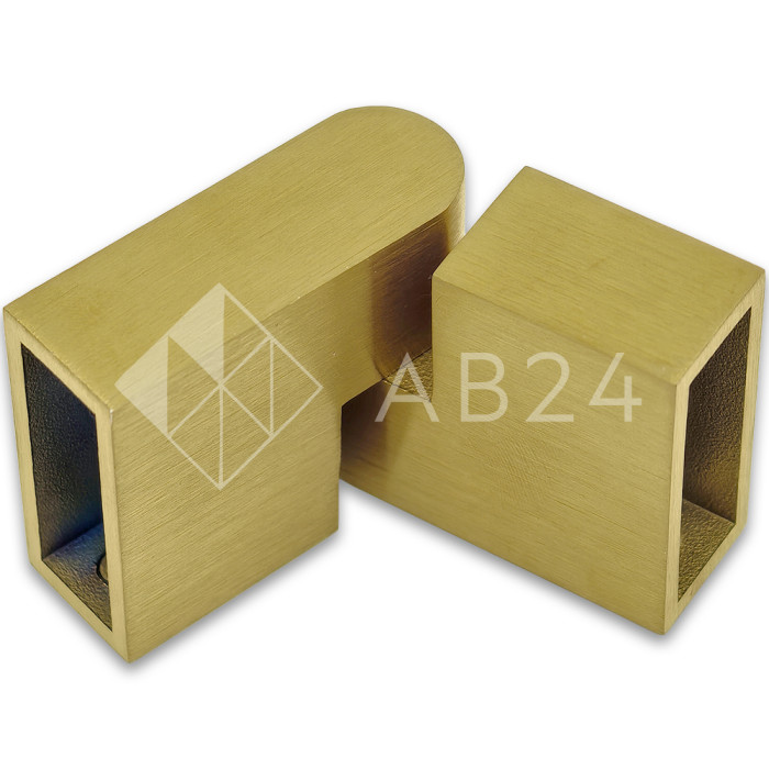 Соединитель FDC-37 трубы 30х10 вертикальный 90°-180°, нержавейка/брашированное золото