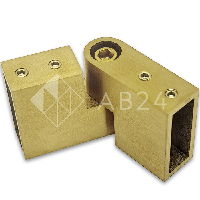 Соединитель FDC-37 трубы 30х10 вертикальный 90°-180°, нержавейка/брашированное золото