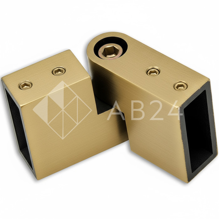 Соединитель FDC-37 трубы 30х10 вертикальный 90°-180°, нержавейка/брашированное золото