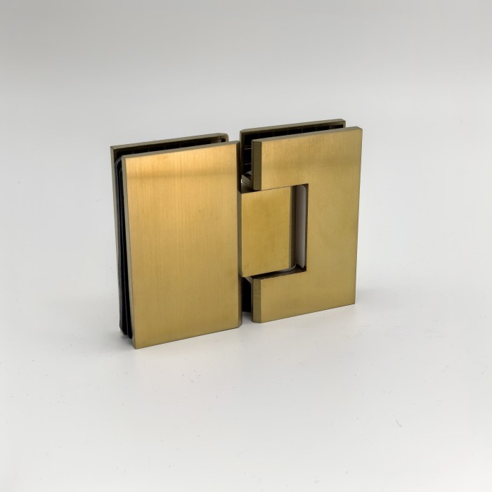 Петля Альфа α FDP-12 стекло-стекло 180°, нержавейка/брашированное золото