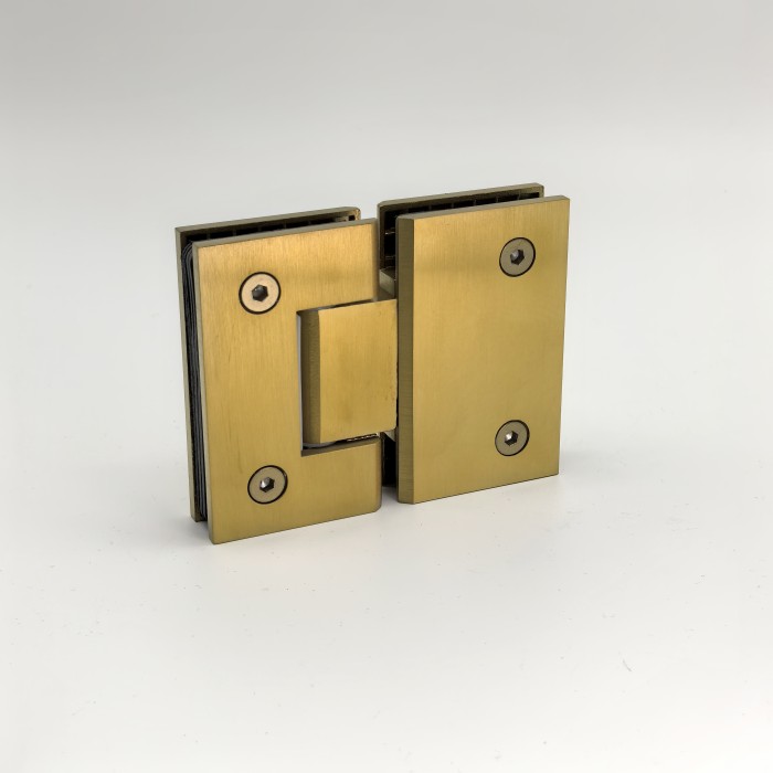 Петля Альфа α FDP-12 стекло-стекло 180°, нержавейка/брашированное золото