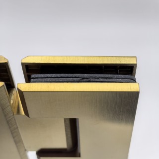 Петля Альфа α FDP-12 стекло-стекло 180°, нержавейка/брашированное золото