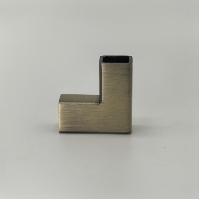 Соединитель FDC-65 трубы 15х15, угловой 90°, нержавейка/бронза