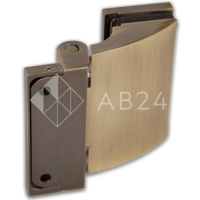 Петля Европа FDP-112 стена-стекло 90° с крышками, латунь/бронза