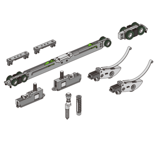 Механизм FDS-19.2.1S, 1-ой двери для синхронизированной раздвижной системы Диона FDS-19