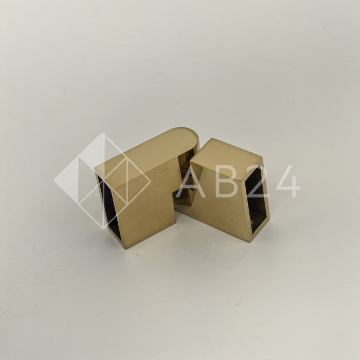 FDC-37 SUS304/TP: Соединитель трубы 30х10 вертикальный 90°-180°, нержавейка/золото