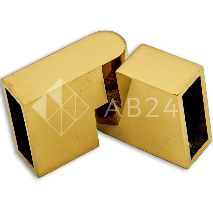 Соединитель FDC-37 трубы 30х10 вертикальный 90°-180°, нержавейка/золото