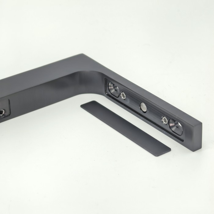 Угловой стабилизатор Диор FDK-5L стена-стекло 90˚ левый, нержавейка/оружейная сталь