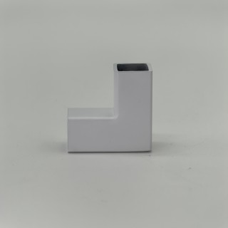 Соединитель FDC-65 трубы 15х15, угловой 90°, нержавейка/белый