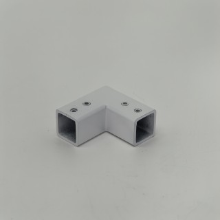 Соединитель FDC-65 трубы 15х15, угловой 90°, нержавейка/белый