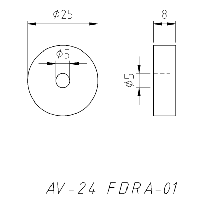Заглушка круглая FDRA-01 для ручки полотенцесушителя, нержавейка/черный