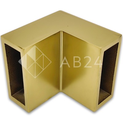 Соединитель FDC-32 трубы 30х10 угловой 90° вертикальный, нержавейка/матовое золото