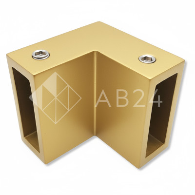 Соединитель FDC-32 трубы 30х10 угловой 90° вертикальный, нержавейка/матовое золото