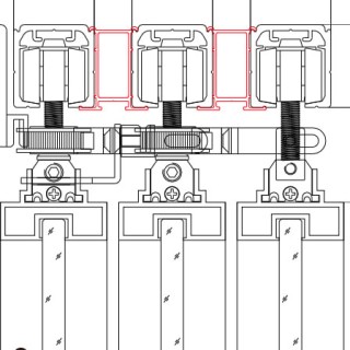 Соединитель трека FDS-175.6, 16 мм для раздвижной системы FDS-17, 6 м, алюминий/черный