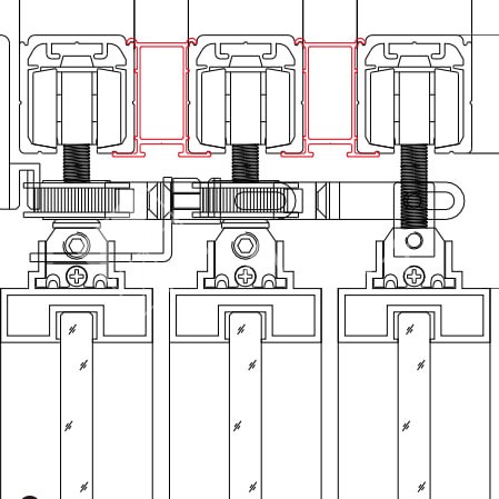 Соединитель трека FDS-175.6, 16 мм для раздвижной системы FDS-17, 6 м, алюминий/черный