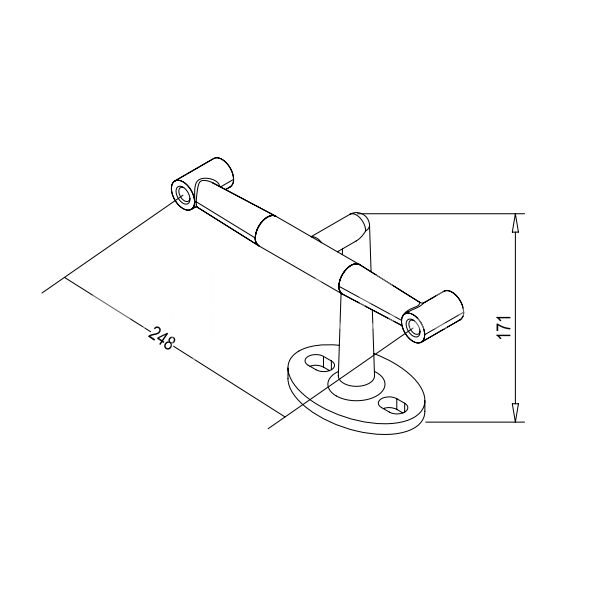 Двойное крепление рутеля FN-111 к стене M14, нержавейка/матовый