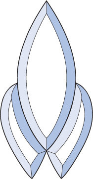Бевелс AV141 дверной (3 элемента) 127 х 245 мм