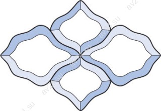 Бевелс AV56 дверной (4 элемента) 215 х 148 мм