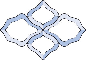 Бевелс AV56 дверной (4 элемента) 215 х 148 мм