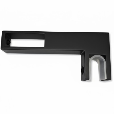 Держатель стекла FDC-35 с дефектом, сквозной 30х10 горизонтальный, нержавейка/черный