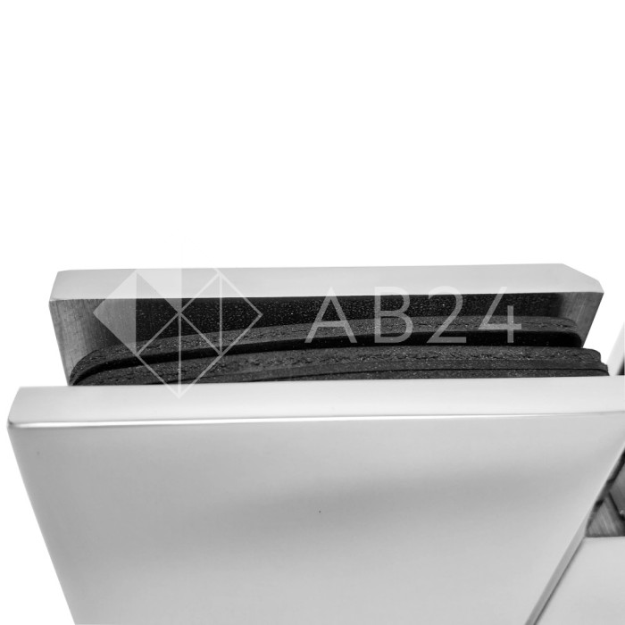 Петля Альфа α FDP-152 Премиум стекло-стекло 180°, нержавейка/полированный