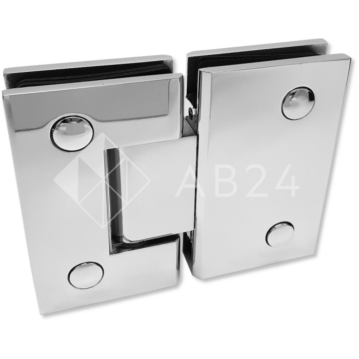 Петля Альфа α FDP-152 Премиум стекло-стекло 180°, нержавейка/полированный