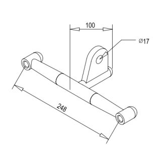 Двойное крепление рутеля FN-112 к ванте M14, нержавейка/матовый