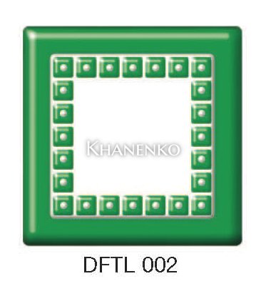 Фьюзинг квадрат DFTL 002 зелено-белого цвета, 6 см