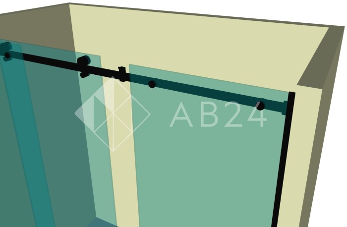 Душевая кабина раздвижная DK-102P в опорный профиль