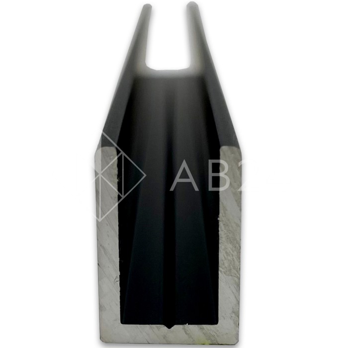 Профиль для стекла FDPA-50.3, 19х12.5х2, длина 3 м, алюминий/черный