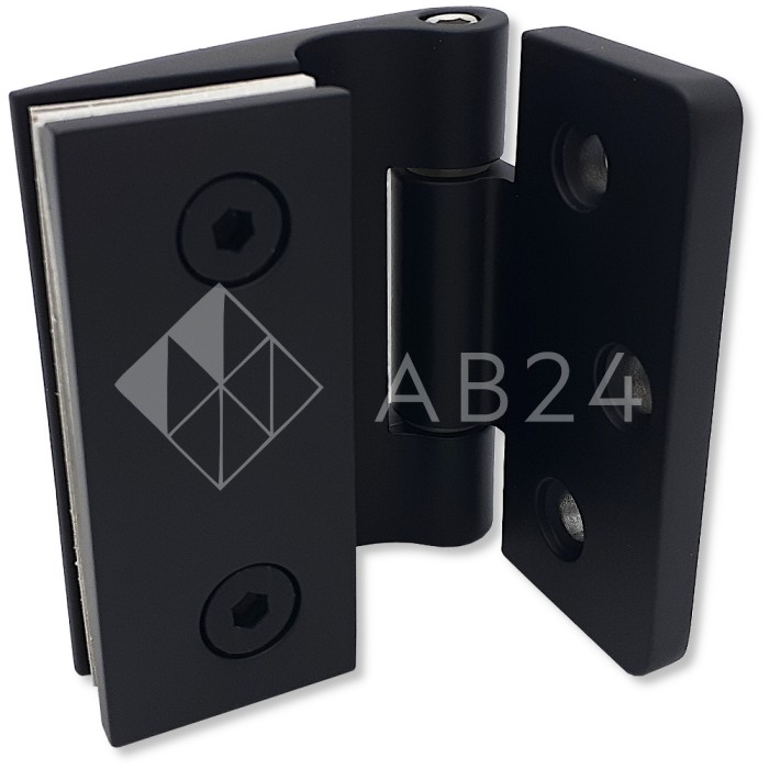 Петля Европа FDP-114 стена-стекло без крышек, цинк/черный