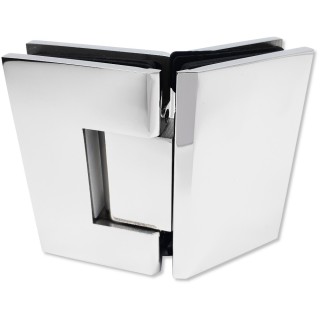 Петля Альфа α FDP-154 Премиум стекло-стекло 135°, нержавейка/полированный