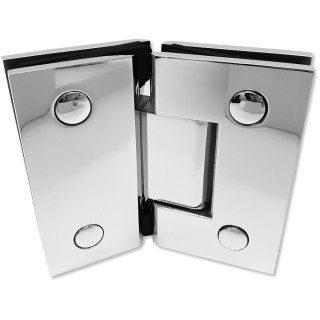 Петля Альфа α FDP-154 Премиум стекло-стекло 135°, нержавейка/полированный