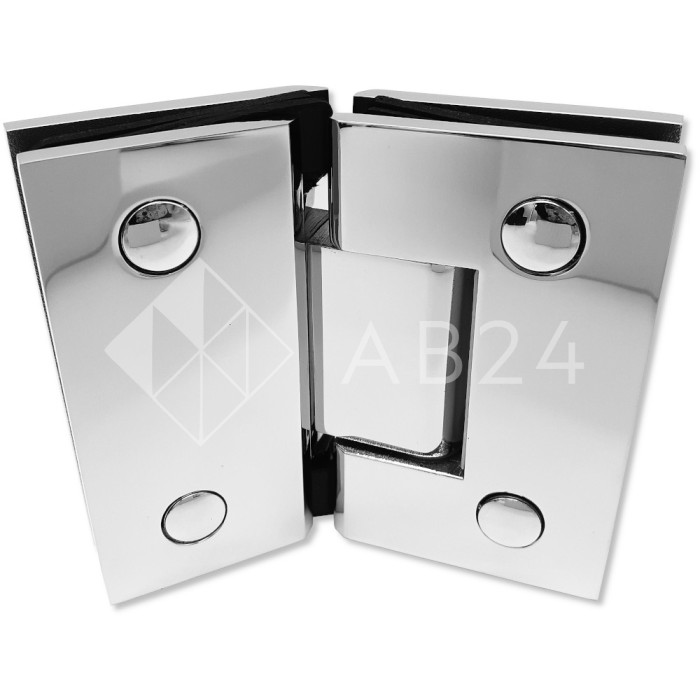 Петля Альфа α FDP-154 Премиум стекло-стекло 135°, нержавейка/полированный