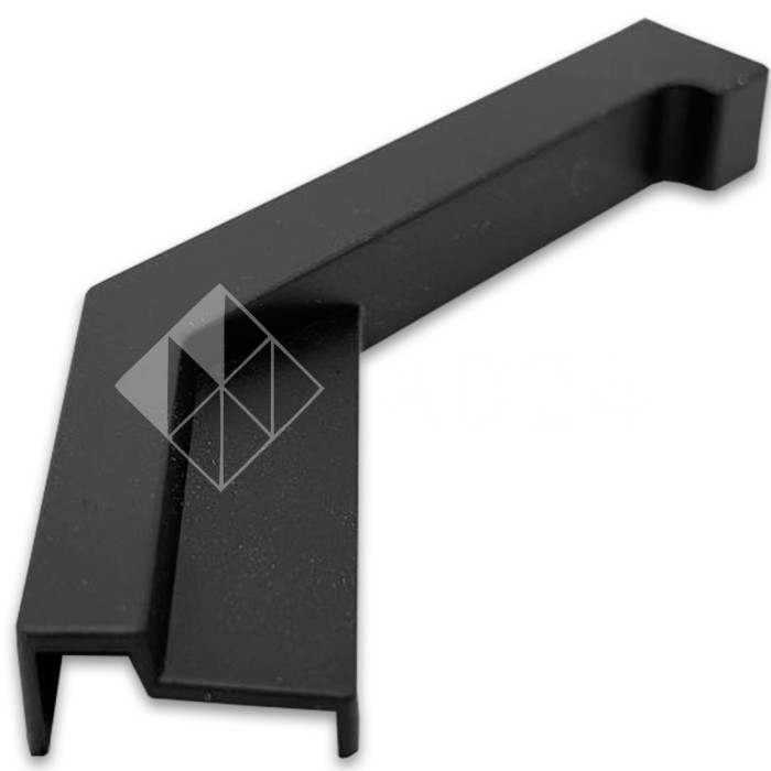 Заглушка угловая FDPA-432L, 135° Левая для порога, ПВХ/черный