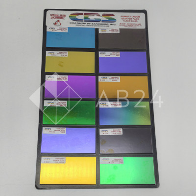 Набор дихроичного стекла для фьюзинга CBS Dichroic COE 96 на черной основе (12 шт)