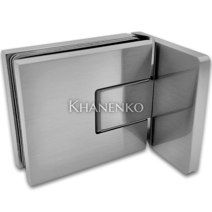 Петля Сирена FDP-210 стена-стекло 90° с крышками с бок. креплением, латунь/матовый