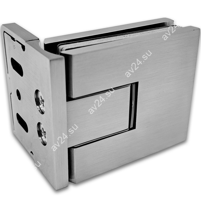 Петля Сирена FDP-210 стена-стекло 90° с крышками с бок. креплением, латунь/матовый