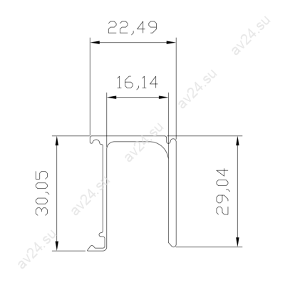Крепления неподвижного стекла FDS-155.2 к треку для системы FDS-15 длиной 2 м, алюминий/анодированный