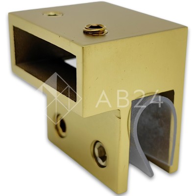 Держатель стекла FDC-33 торцевой 30х10 горизонтальный, нержавейка/матовое золото