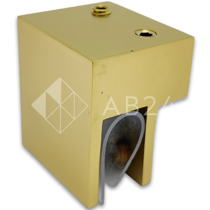 Держатель стекла FDC-33 торцевой 30х10 горизонтальный, нержавейка/матовое золото