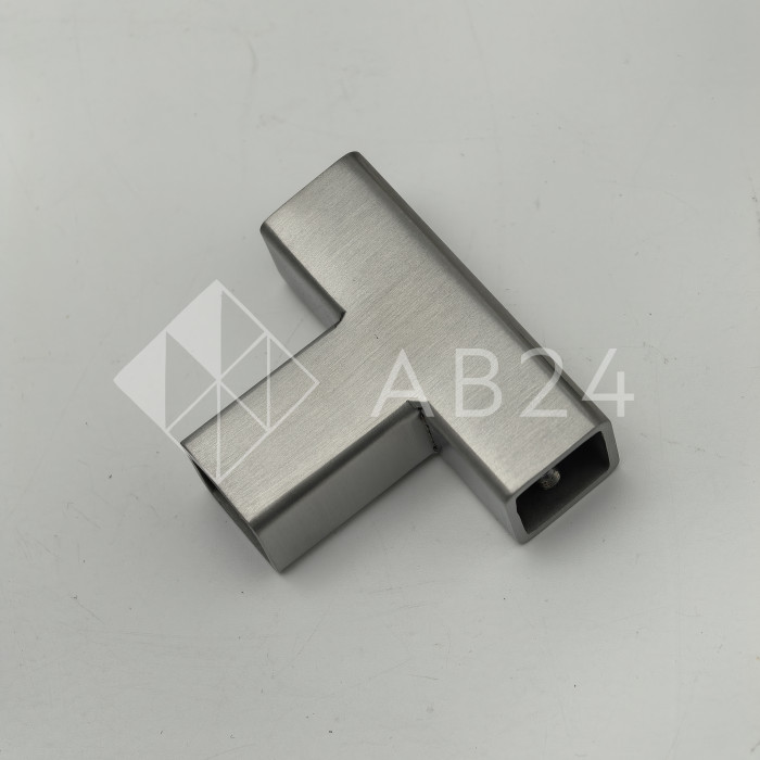 Соединитель трубы FDC-63, 15х15 Т-образный, нержавейка/матовый